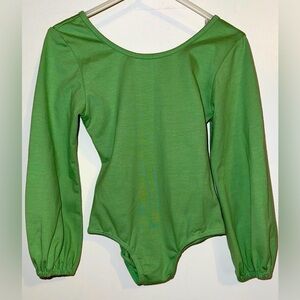 Omi Jo Well Dressed Wolf Long Sleeve Green Leotard size 4 NWT